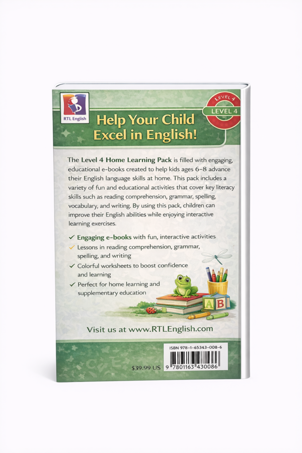 New! Home Learning Pack for ages 6-8 | RTL English Level 4 | E-books