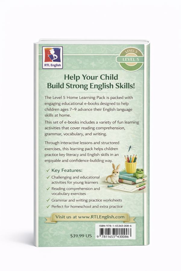 New! Home Learning Pack for ages 7-9 | RTL English Level 5 | E-books