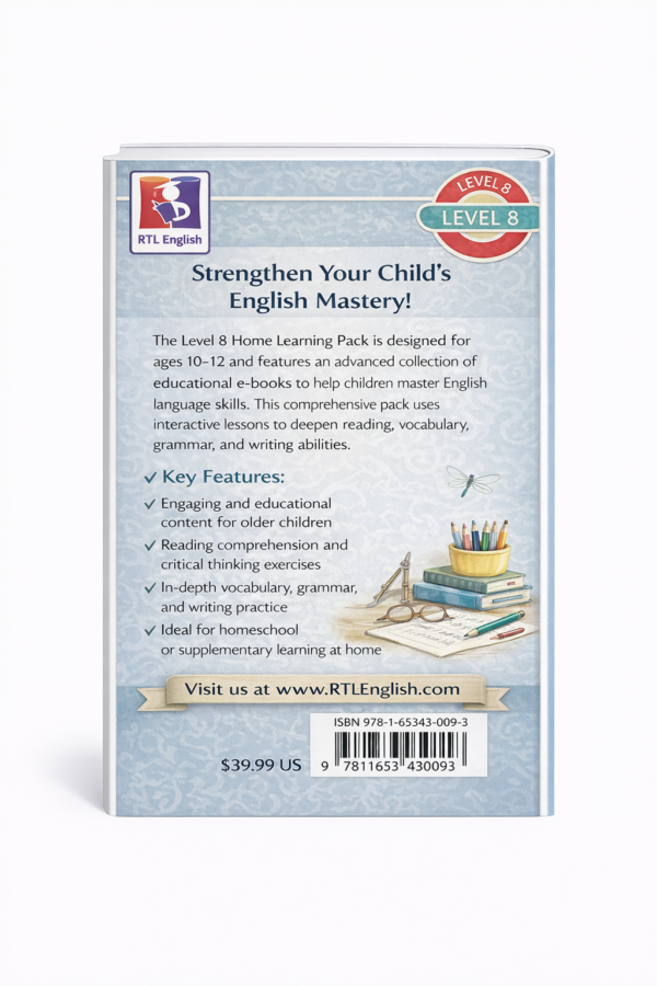New! Home Learning Pack for ages 10-12 | RTL English Level 8 | E-books