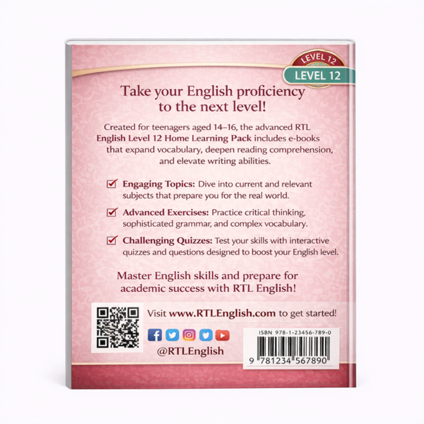 New! Home Learning Pack for ages 14-16 | RTLEnglish Level 12 | E-books