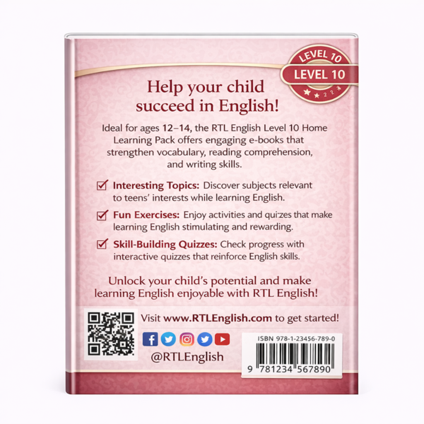 New! Home Learning Pack for ages 12-14 | RTLEnglish Level 10 | E-books
