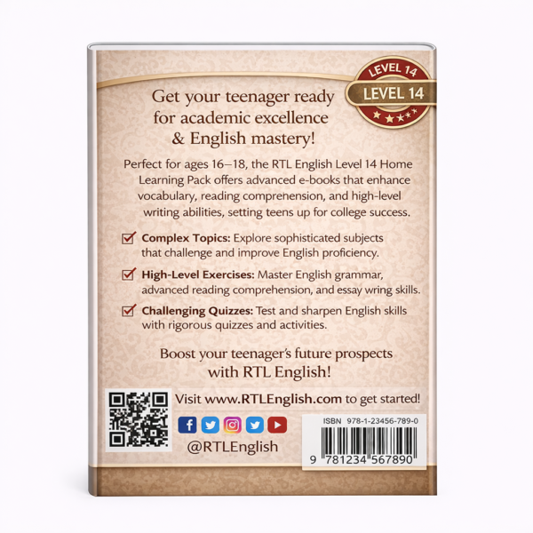 New! Home Learning Pack for ages 16-18 | RTLEnglish Level 14 | E-books