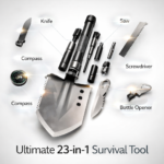 X23 Multifunction Survival Shovel – 23-in-1 Tactical Emergency Tool for Camping & Survival