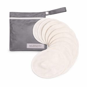 Reusable Bamboo Nursing Pads – Washable Breast Pads with Storage Pouch (Ultra Soft, Leak Proof & Eco-Friendly)