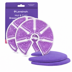 Lansinoh Breast Therapy Packs – Hot & Cold Breast Pads for Nipple Pain Relief, Engorgement & Mastitis (2 Pack with Soft Covers)