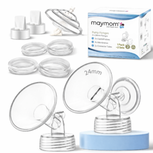 Maymom Pump Parts for Spectra S1 S2 – Breast Pump Accessories Kit (Flange 19mm, Valve, Tubing & Backflow Protector)