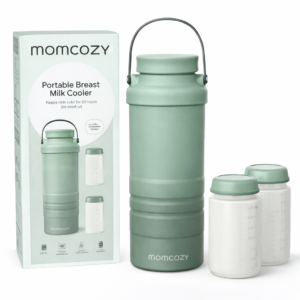 Momcozy 22oz Portable Breast Milk Cooler – 360° Cooling Breastmilk Chiller with Bottles (Keeps Milk Cold 24 Hours, Travel Friendly)